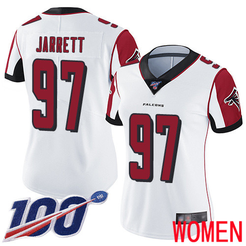 Atlanta Falcons Limited White Women Grady Jarrett Road Jersey NFL Football #97 100th Season Vapor Untouchable->women nfl jersey->Women Jersey